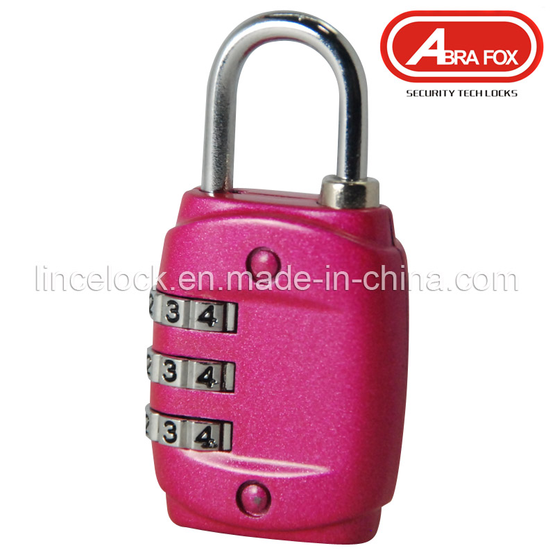 Zinc Alloy Pink Three Rounds Combination Padlock (527)